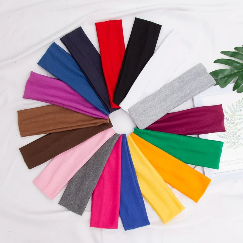 Elastisches Baumwoll-Haarband, modische Stirnbänder für Damen und Herren, solide Laufen, Fitness, Yoga, Haarbänder, Stretch, Make-up, Haar-Accessoires