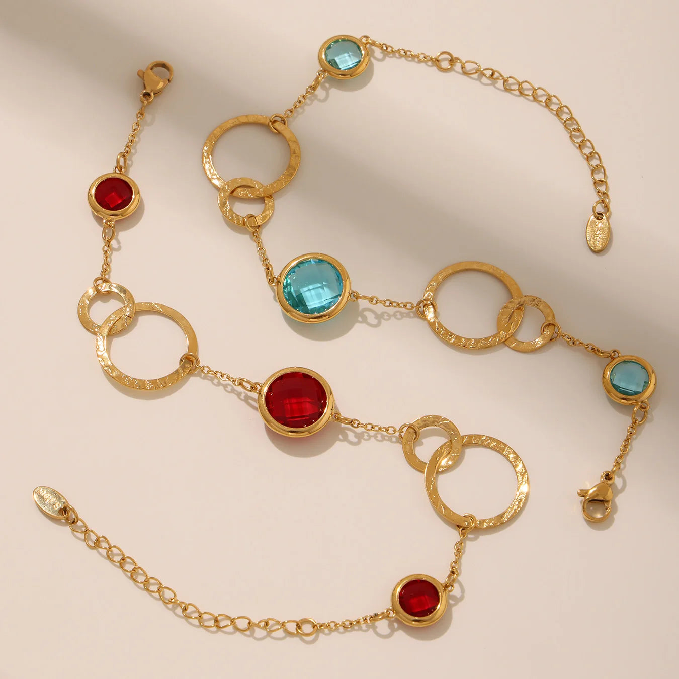 Nivora Kreative Hohle Runde Kette Armband Für Frauen Edelstahl Bunte Glas Charme Armbänder, Verlobung, Hochzeit Schmuck