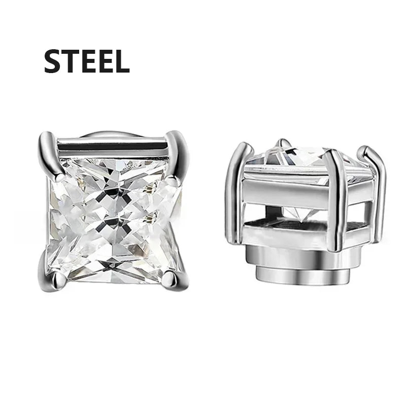 1/3Pairs 6MM Kristall Magnetische No-Pierce Edelstahl Stud Ohrringe für Männer Punk Zirkon Magnet Ohrringe nicht Piercing Schmuck
