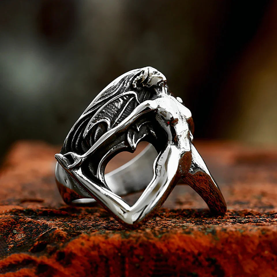 Vintage Persönlichkeit Frauen Körper Form Ring Für Männer Frauen Edelstahl Punk Biker Mode Kreative Schmuck Geschenke Großhandel