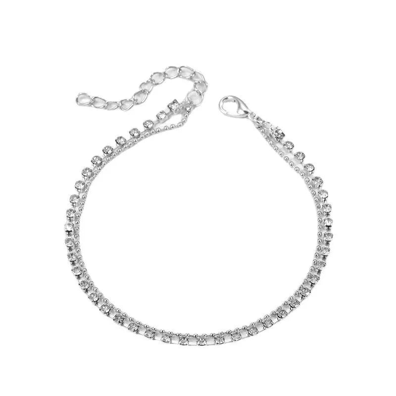 2024 sommer Neue Gold Farbe Fußkettchen Für Frauen Edelstahl Firga Kette Füße Schmuck Layered Link Kette Zubehör
