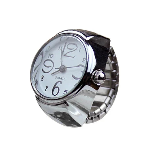 Mini Vintage Punk Finger Uhr Ringe Gummiband Legierung Uhren Paar Ringe Schmuck Uhr Retro Römischen Quarz Frauen Männer Uhr