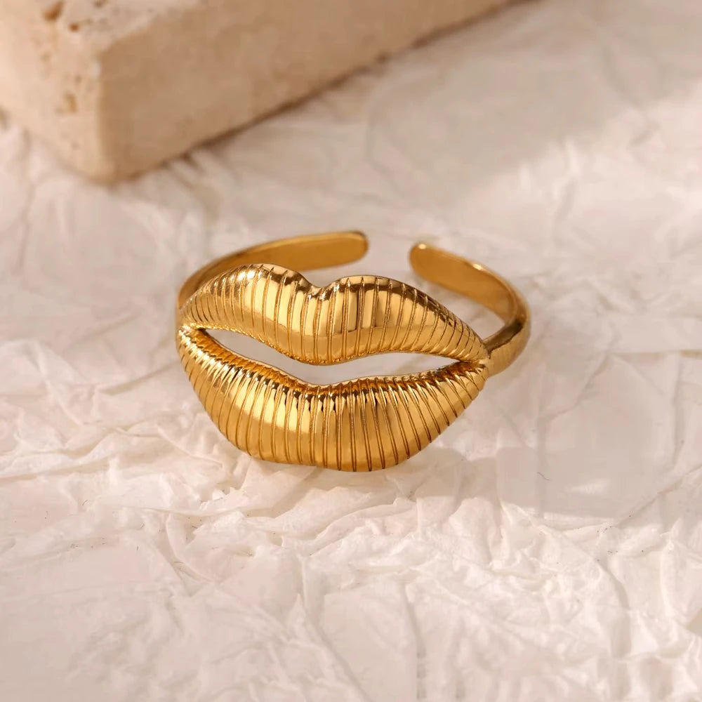 Edelstahl Zirkon Geometrische Ringe Für Frauen Luxus Bösen blick Gold Farbe Einstellbar Trendy Hochzeit Ästhetischen Jewerly Geschenk