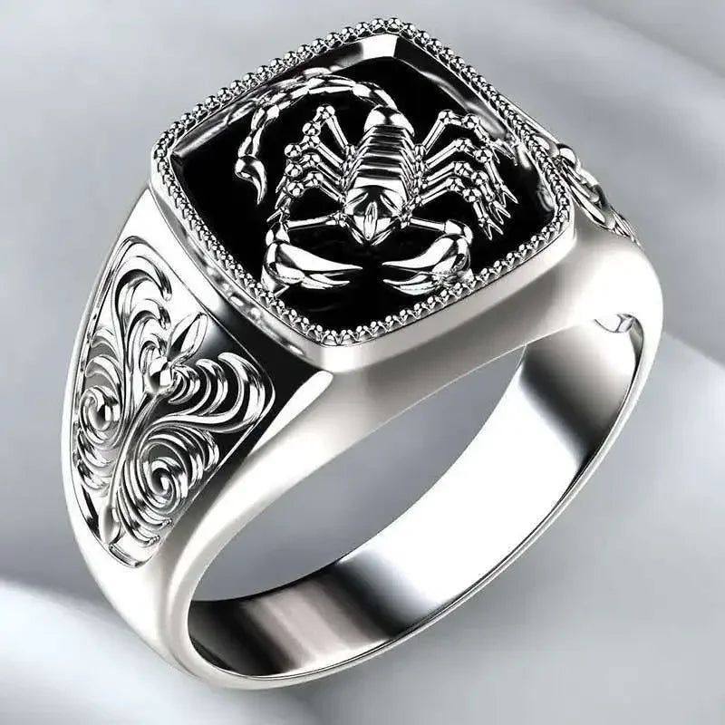 Skorpion Tier Punk Herren Ring Günstige Schmuck Zubehör Großhandel Schmuck Herren Ringe Halloween Ringe für Männer Coole klobige Ringe
