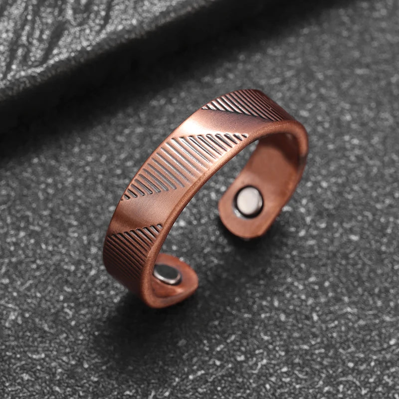 Unregelmäßiger konkaver und konvexer Kupfer ring Magnetische Energie Behandlung Gelenks chmerz ring geeignet für Frauen und Männer Schmuck