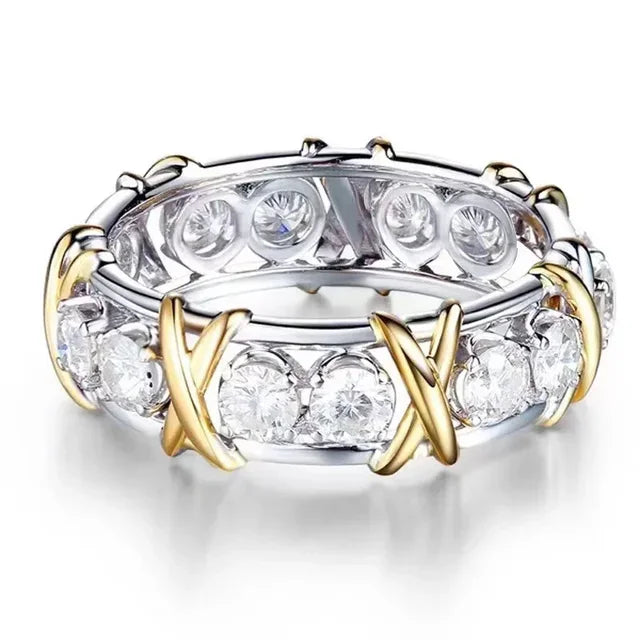 Exquisite Mode Kreuz Zirkon Ringe für Frauen Hochzeit Verlobung sring romantische Valentinstag Jubiläum Geschenk Schmuck Mujer