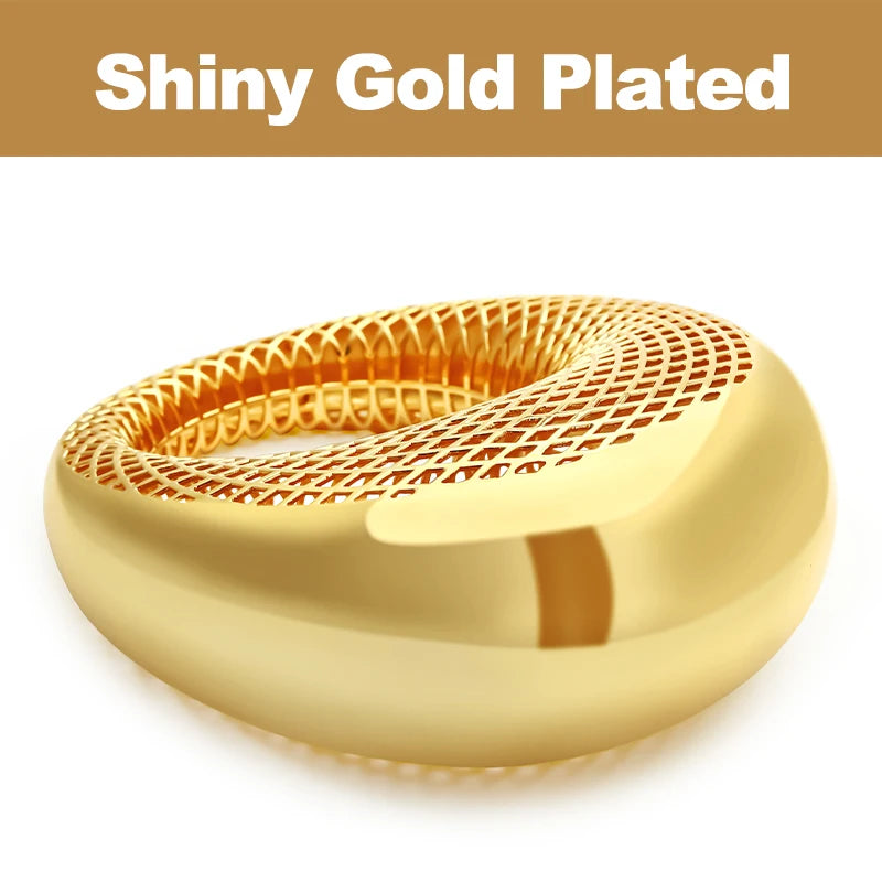 VAROLE Übergroßen Aushöhlen Persönlichkeit Armband & Armreifen Für Frauen Gold Farbe Elegante Armbänder Femme Mode Schmuck Pulseras