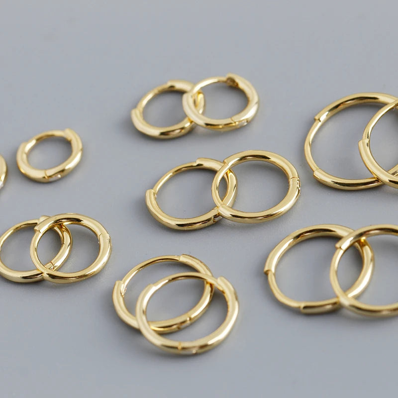 WANTME 925er Sterlingsilber, modisch, schlicht, Huggies-Ohrschnalle, Zubehör, minimalistischer Charme, Ohr-Creolen für Damen, Schmuck