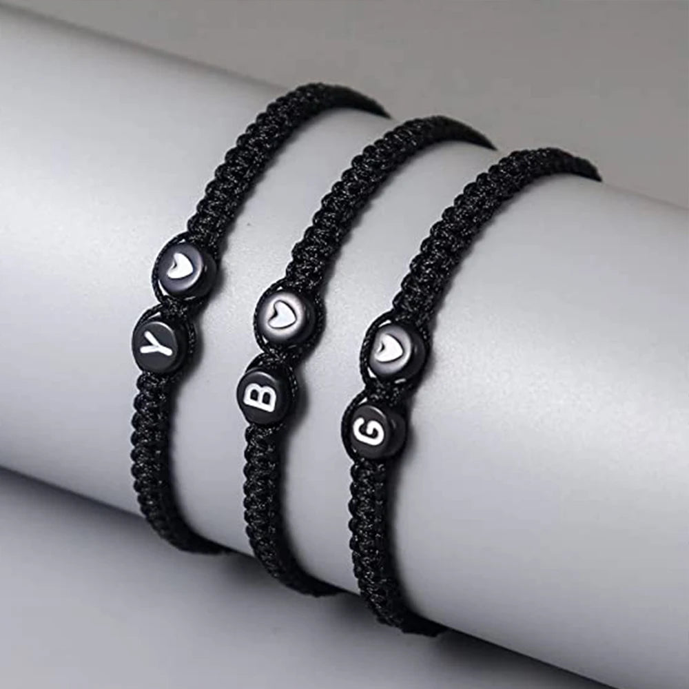 26-Buchstaben-Armbänder für Frauen, Teenager, Mädchen, verstellbare A-Z-Initialen, geflochtene Armreifen, Abschlussfeier, Geburtstagsgeschenke, Schmuck
