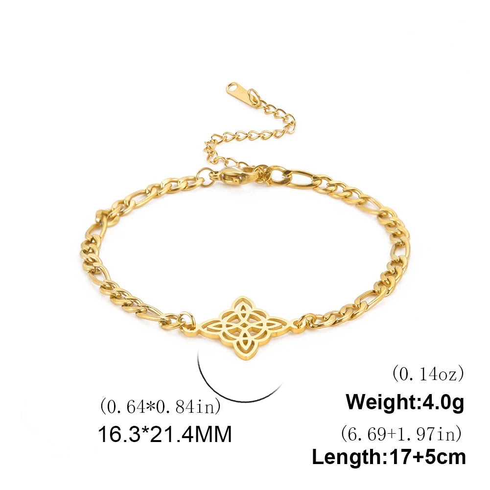 Hexerei Irish Celtic Knot Charms Armbänder Edelstahl Hexenknoten Kette Armband Damen Herren Vintage Liebe Schmuck Geschenke