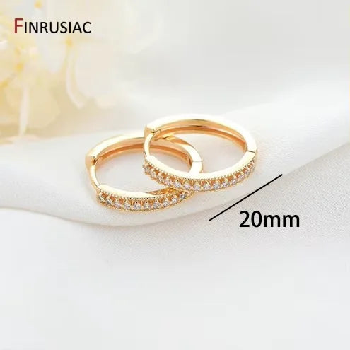 Neue trendige echte vergoldete runde Creolen für Frauen Mädchen Damen große Creolen Gold Kreis Ring Ohrringe Party Geschenk