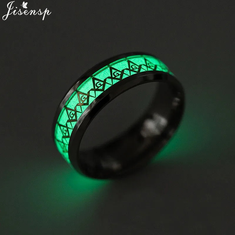 2025, Edelstahl, leuchtend im Dunkeln, Herz-Fingerringe für Männer und Frauen, Punk-Musik, Drache, leuchtender Ring, Paarschmuck, Anel