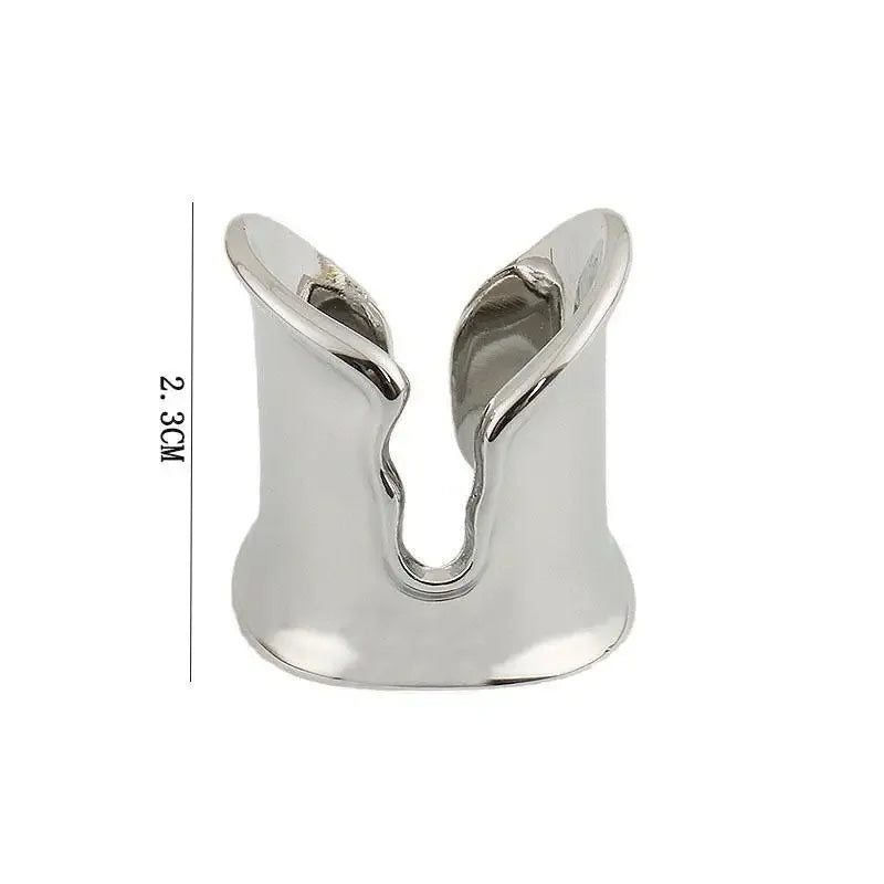 Nichegold High-End-Feeling-Ring, unregelmäßiges Horsehoe-Ring mit offenem Design, modischer und luxuriöser Damenring, einzigartiger Handschmuck