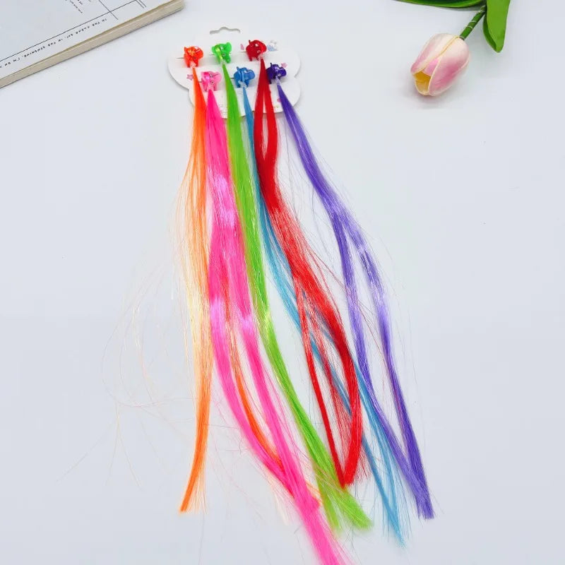 18-teilig für Kinder, bunte Haarverlängerungen mit Haarnadeln, Haarstyling-Zubehör für Kinder, Haarschmuck für Mädchen im Teenageralter