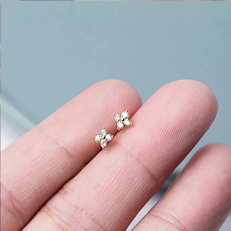 925er Silber vergoldete vierblättrige Blumen-Zirkon-Kettenhalskette für Damen, luxuriöse Kragen-Charm-Halsketten, Trend-Schmuck 2025,