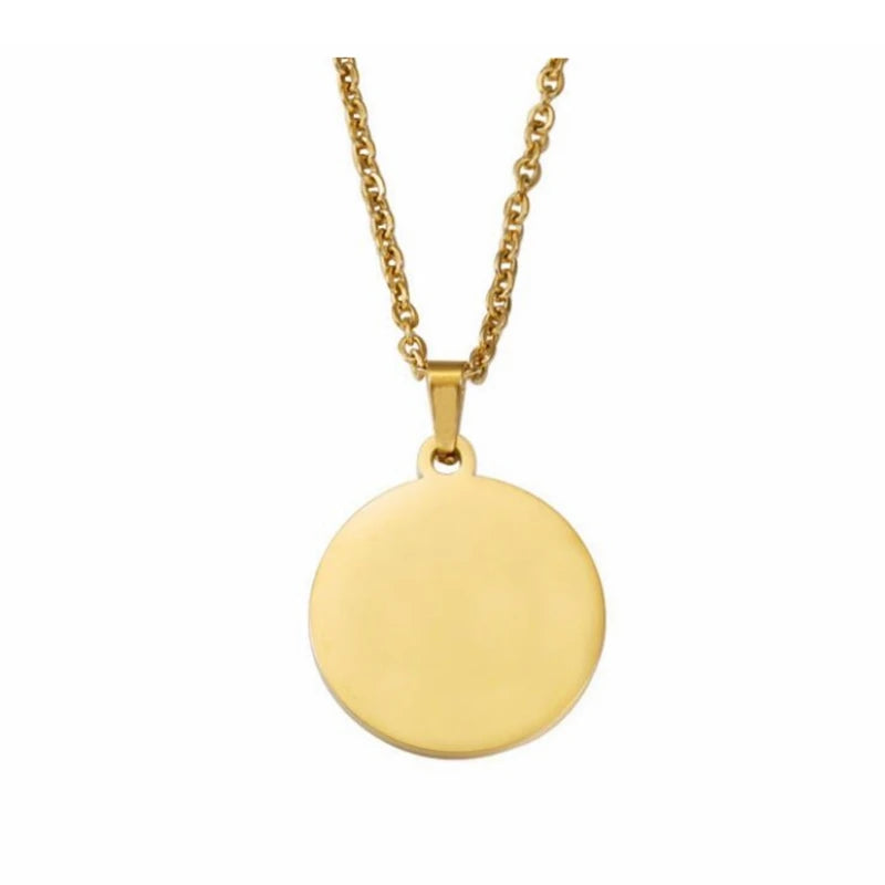 10 Stück 15–30 mm leere runde Scheiben-Anhänger-Halsketten, vergoldete Kette, Halsketten für DIY, individuelles Namenslogo, Damen- und Herrenschmuck