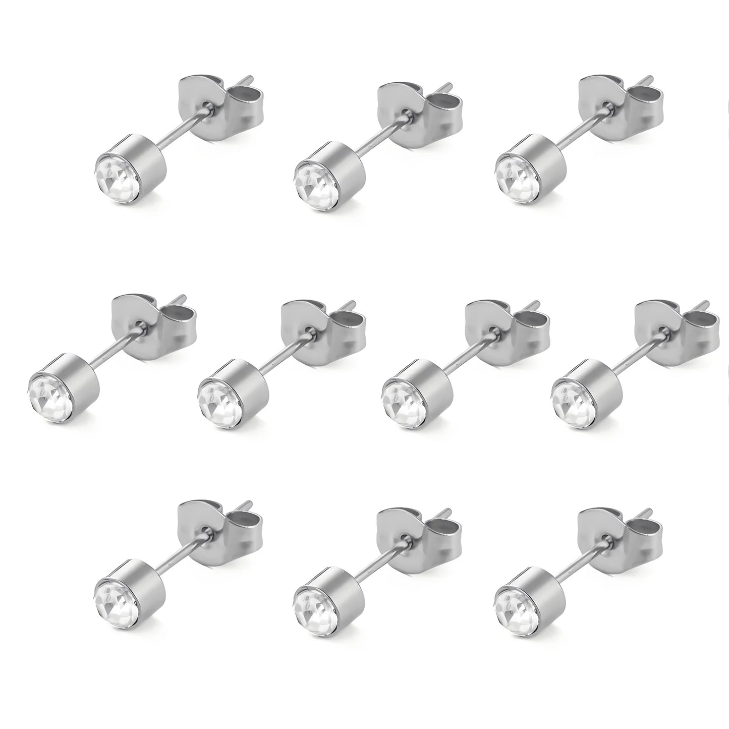 Unift 10 Stücke Zirkon Mini Edelstahl Ohrstecker für Frauen Mädchen Neue Mode Minimalismus Ohr Piercing Schmuck Geschenk Großhandel