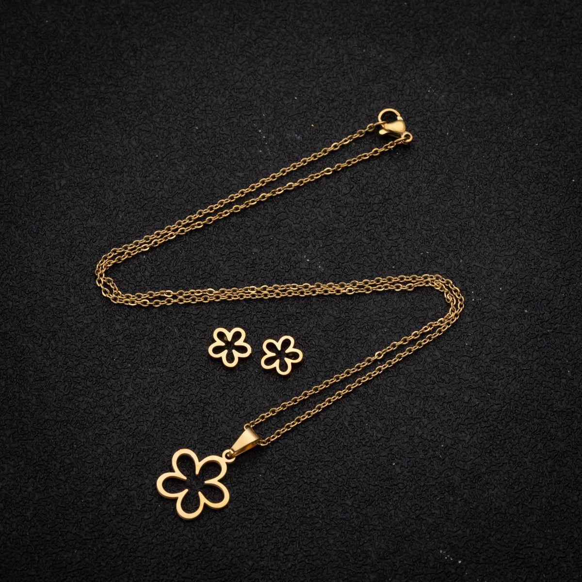 Set Schmuck Edelstahl Frau Boho Vintage Monstera Blätter Blume Pflanze Diy Anhänger Charms Ohrringe Und Halskette Set