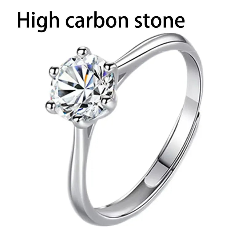 TEN CARATS 0,5-2CT verstellbarer Moissanit-Verlobungsring aus S925-Silber für Damen, ein laborgewachsenes Diamantgeschenk für Damen