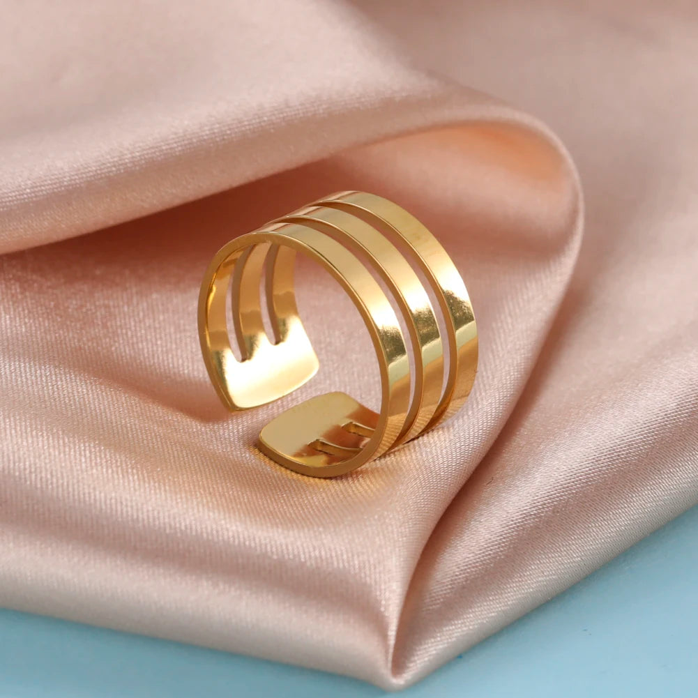 Unift Edelstahl Einfache Geometrische Ring Männer Frauen Einstellbare Finger Ringe Trendy Paar Minimalistischen Schmuck Zubehör Geschenk