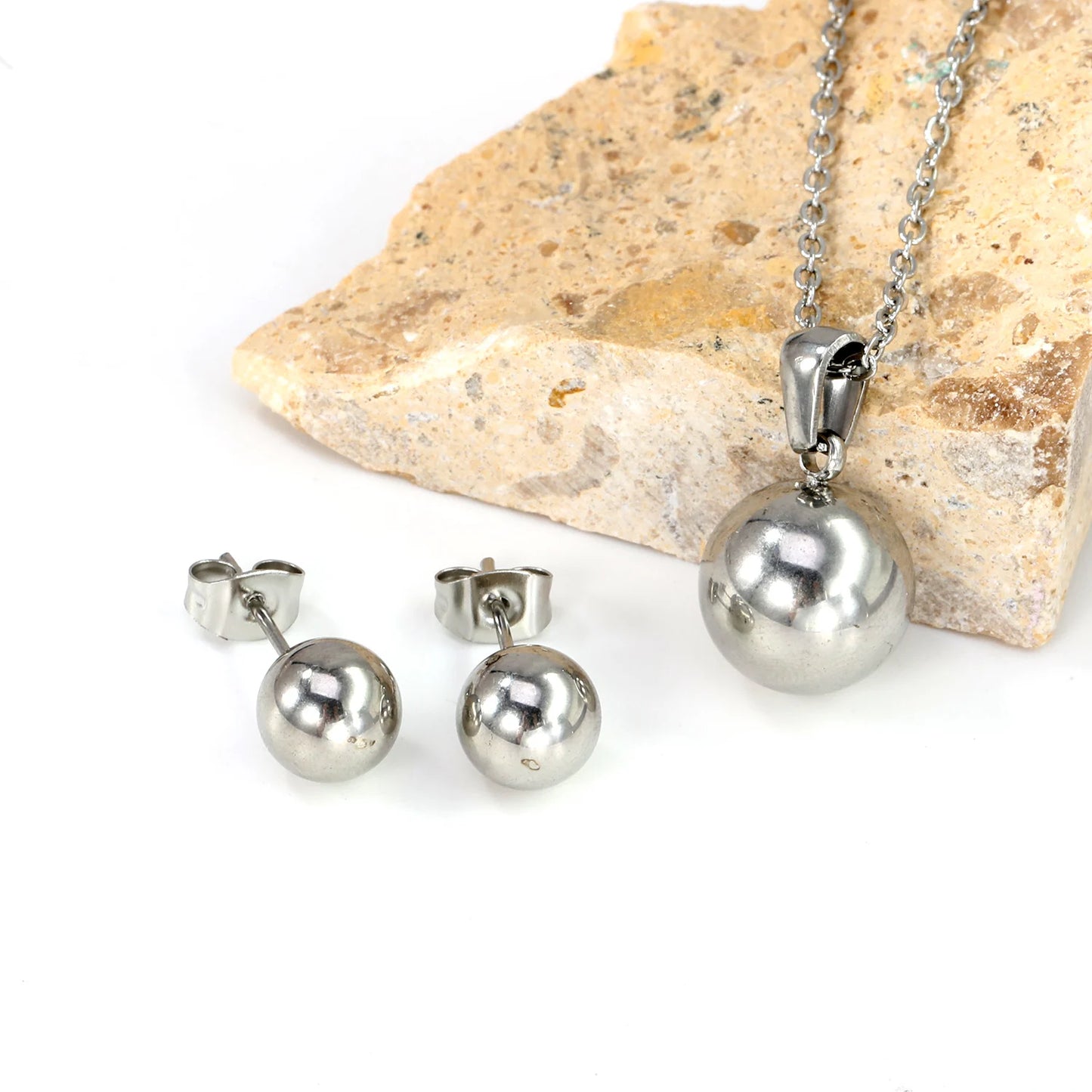 LUXUKISSKIDS Trendy Schmuck Set Edelstahl Silber/Gold Farbe Frau/Männer Großhandel Herz Anhänger Halskette Ohrringe Braut Sets