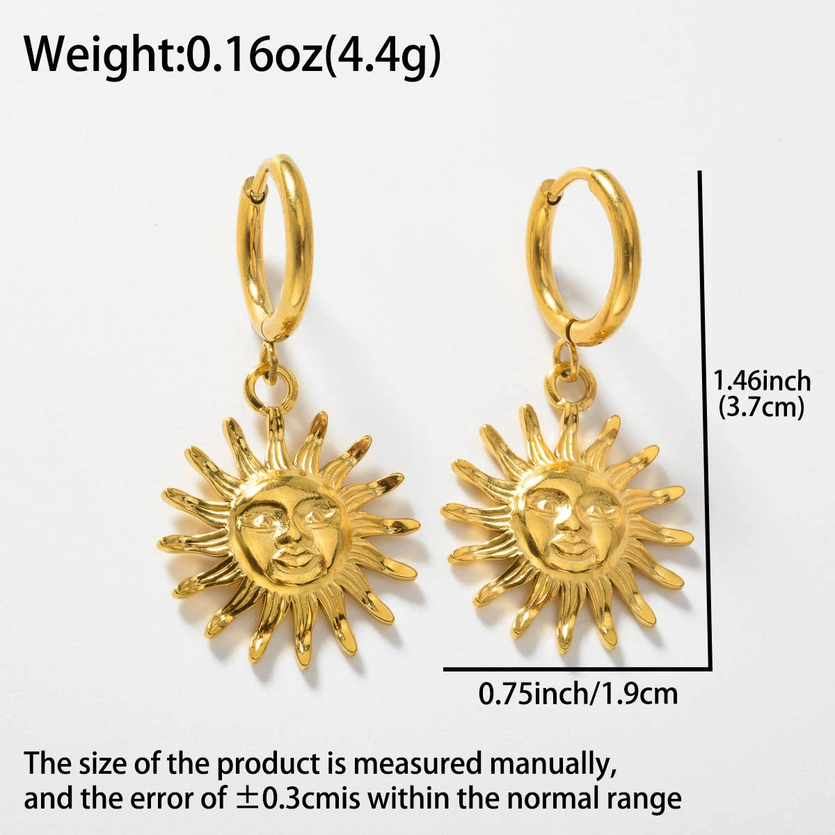 Vergoldete Textur Ohrstecker Edelstahl Goldene Ohren Großer Piercing Schmuck Frau Tanzparty Zubehör Schmuck Geschenk