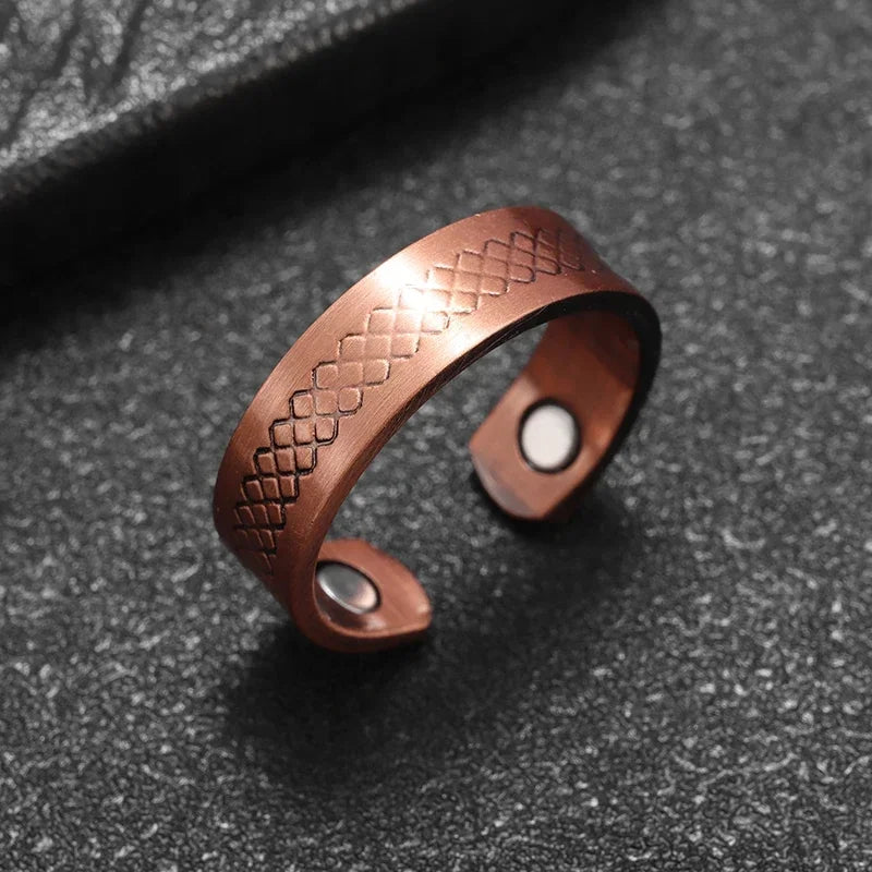 Unregelmäßiger konkaver und konvexer Kupfer ring Magnetische Energie Behandlung Gelenks chmerz ring geeignet für Frauen und Männer Schmuck