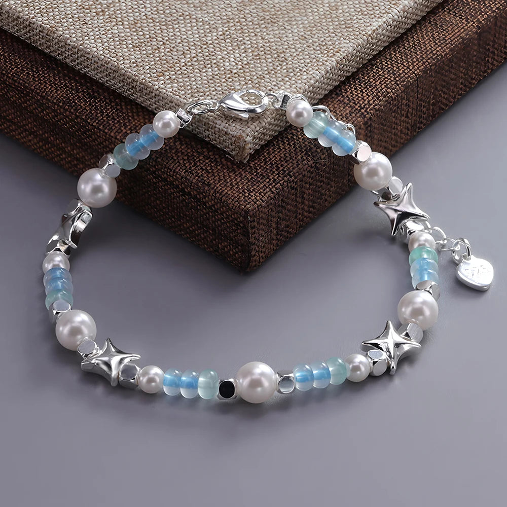 VENTFILLE 925 Sterling Silber Linie Extrem feines Armband für Frauen Liebe Haert Bead Koreanische Ins Süße Schmuck Geschenk Dropshipping