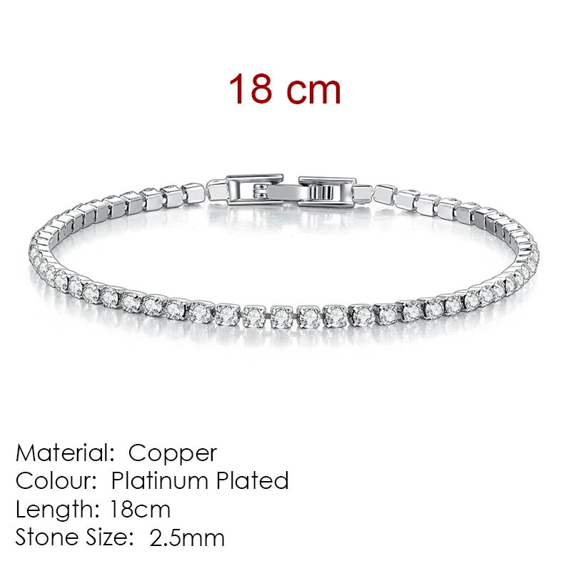Silber Farbe 2,5/3/4/5mm Zirkon Tennis Armband Für Frauen Männer Dazzling Kristall Hand kette Hochzeit Geschenk Punk Mode Schmuck
