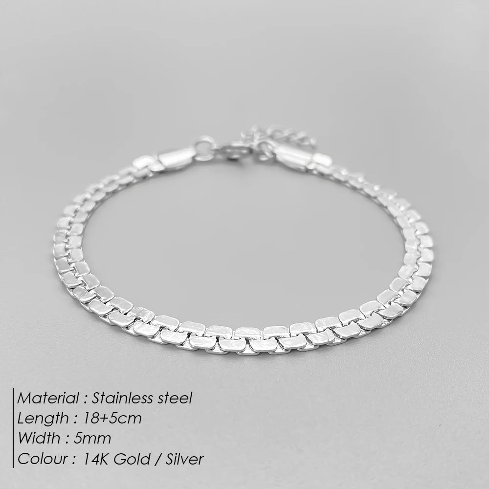ELANDIS 14 Karat vergoldetes, wasserdichtes Metallstruktur-Armband mit klobiger Kette, Edelstahl-Armband, modischer Herrenschmuck, 48-Stunden-Versand