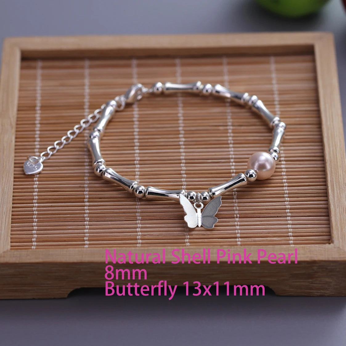 VENTFILLE Schmetterlingsarmband aus 925er-Sterlingsilber für Mädchen, Perlenschnur-Design, Insekt, modisch, vielseitiger Schmuck, Geschenk, Dropshipping