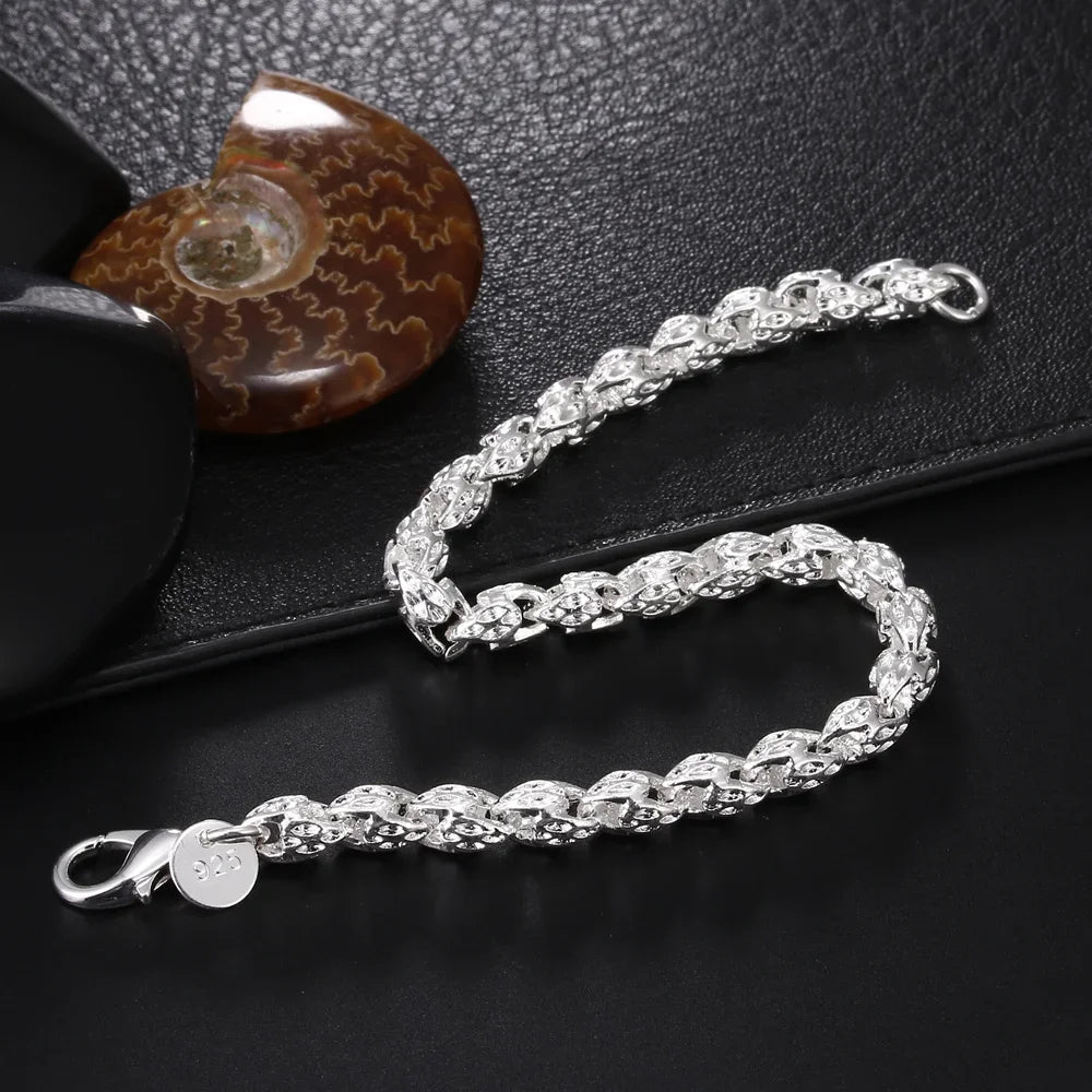 Feines 925er-Sterlingsilber, edle, schöne Kette, solides Armband für Damen und Herren, Charms, Party-Geschenk, Hochzeit, Modeschmuck, heißes Modell