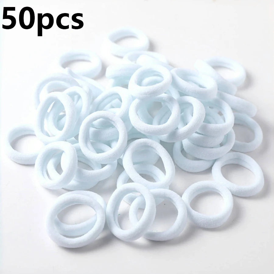 50 Teile/satz Neue Frauen Mädchen Candy Farben Nylon Grundlegende Scrunchie Haar Krawatte Pferdeschwanz Halten Haar Gummibänder Mode Haar Zubehör