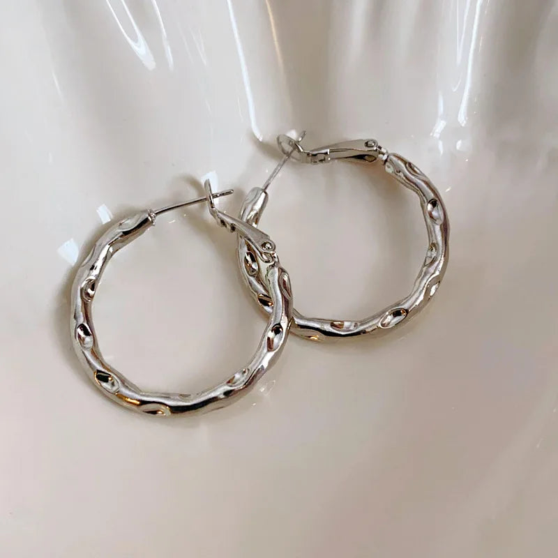 Mode Übertrieben Großen Kreis Creolen für Frauen Erklärung Schmuck Glatte Kreis Ohrringe Femme Boucles d'oreilles