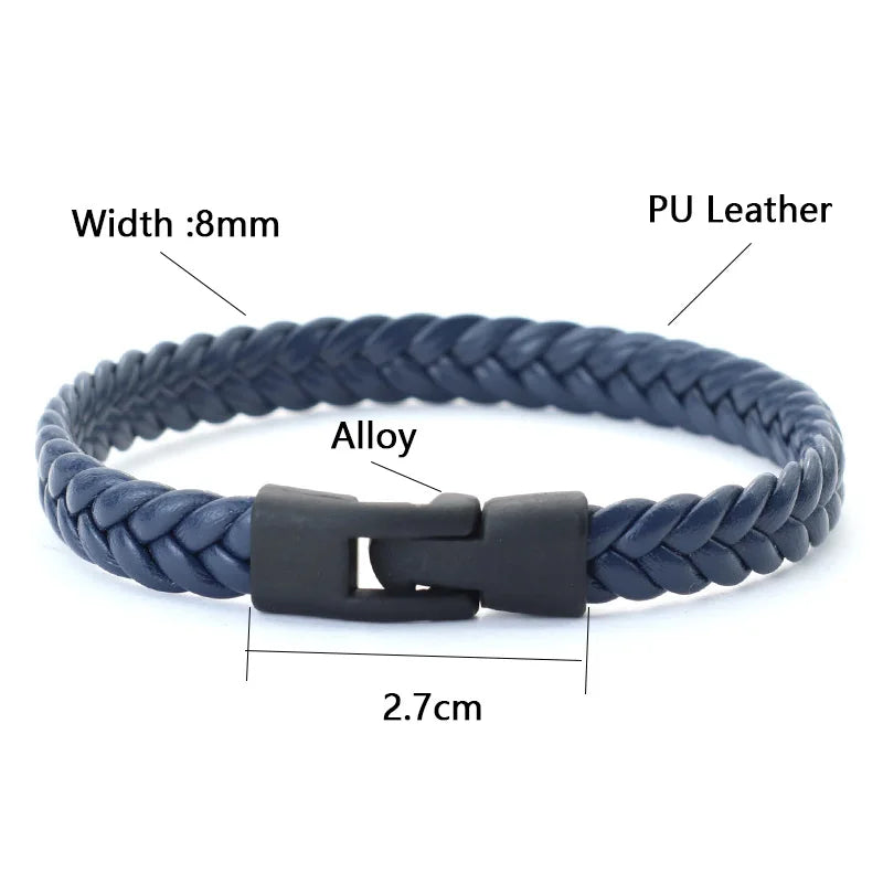 Noter Neue Männer Leder Armband Handgemachte Weaven Einfach Haken Punk Armband Homme Freizeit Zubehör Hiphop Rock Armband Pulseira