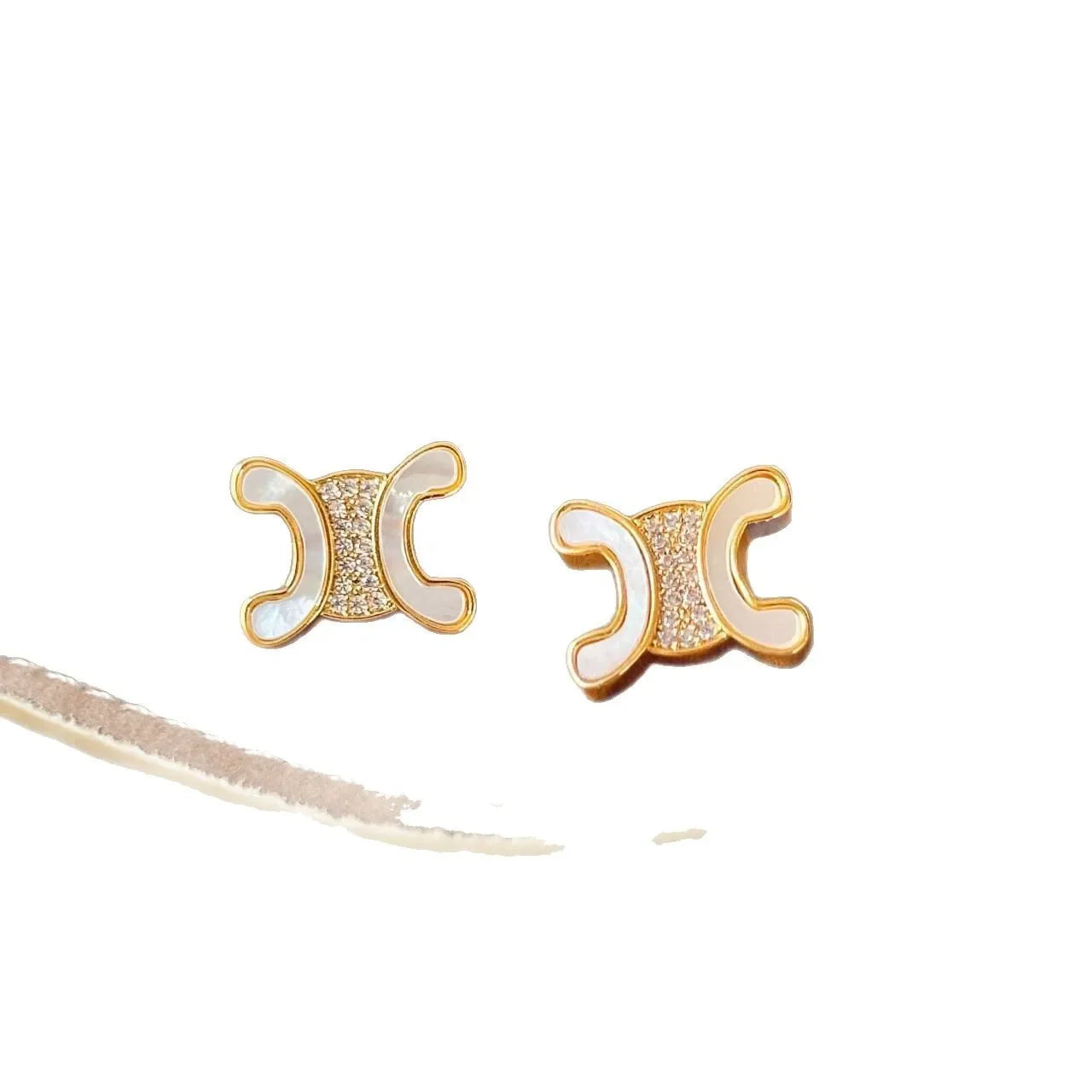 Doppelseitige Ohrringe im französischen Stil, vergoldete Nadel aus reinem S925-Silber, eingebettet mit Miniaturdiamanten, Luxus-Sensation-Schmuck