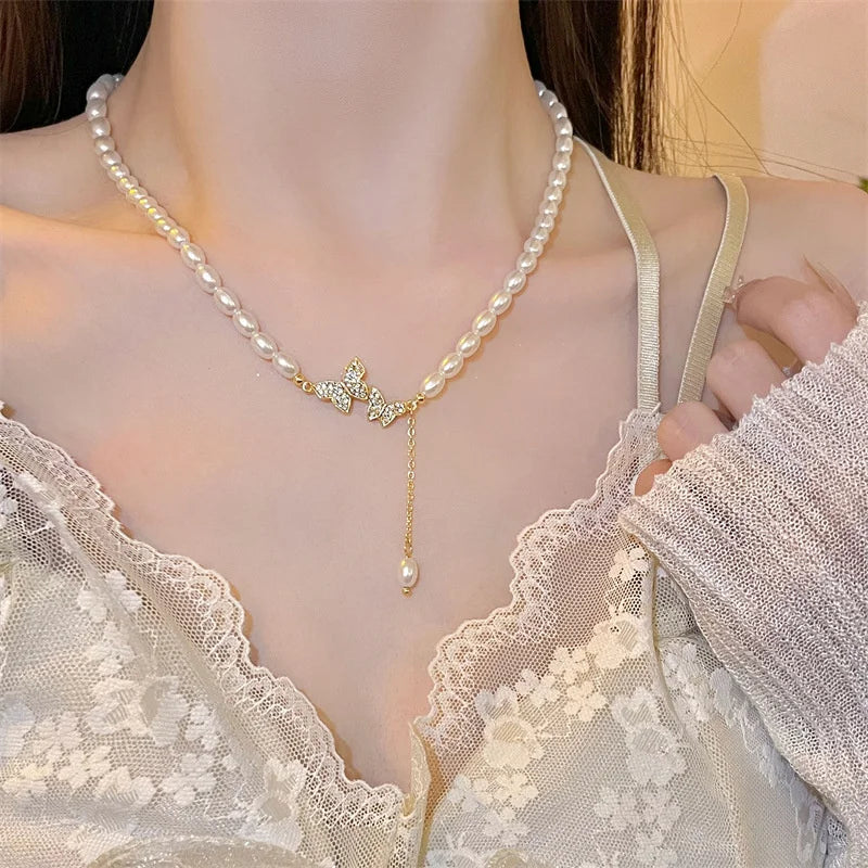 Neue Barock Perle Choker Halskette für Frauen Luxus Hochzeits feier drei schicht ige Perlen Halskette Torques Damen trend igen Schmuck Geschenk