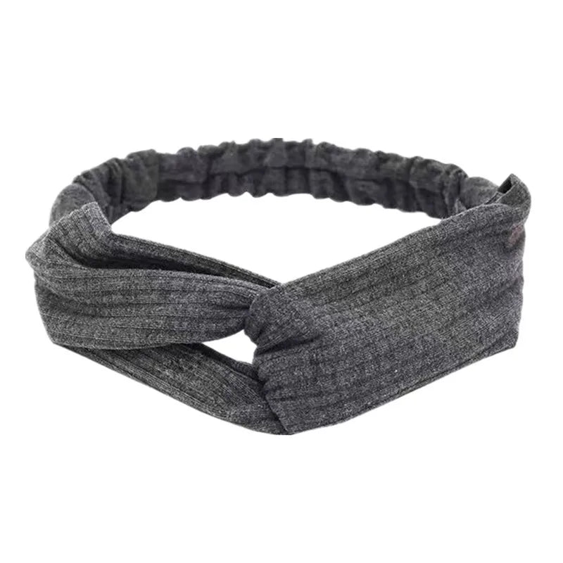 Neue Boho Frauen Weiche Solid Print Stirnbänder Vintage Kreuz Knoten Elastische Haarbänder Turban Bandanas Mädchen Haar Bands Haar Zubehör