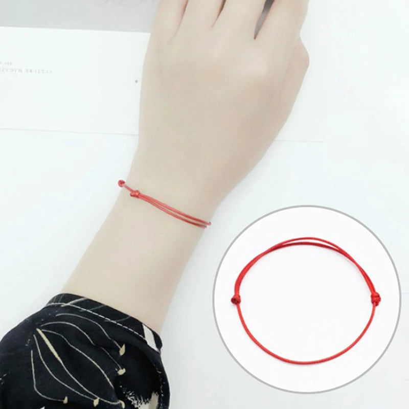 Seil Fußkettchen schwarz rot Farbe verstellbares Armband klassische Männer Frauen Sommer Barfuß Sandalen Fußkettchen Schmuck