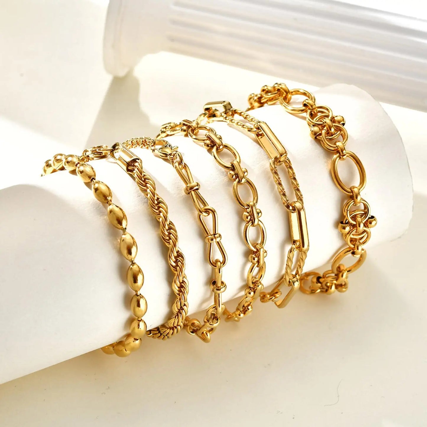Miami Cuban Link Chain Armband für Damen, Edelstahl, goldfarben, verstellbar, minimalistische Armbänder, Schmuck, Geschenke