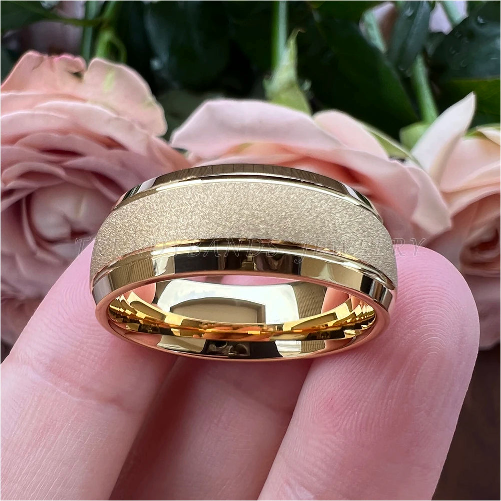 6mm 8mm Dropshipping Sandgestrahlter Wolframring für Damen Herren Mode Verlobung Ehering Comfort Fit