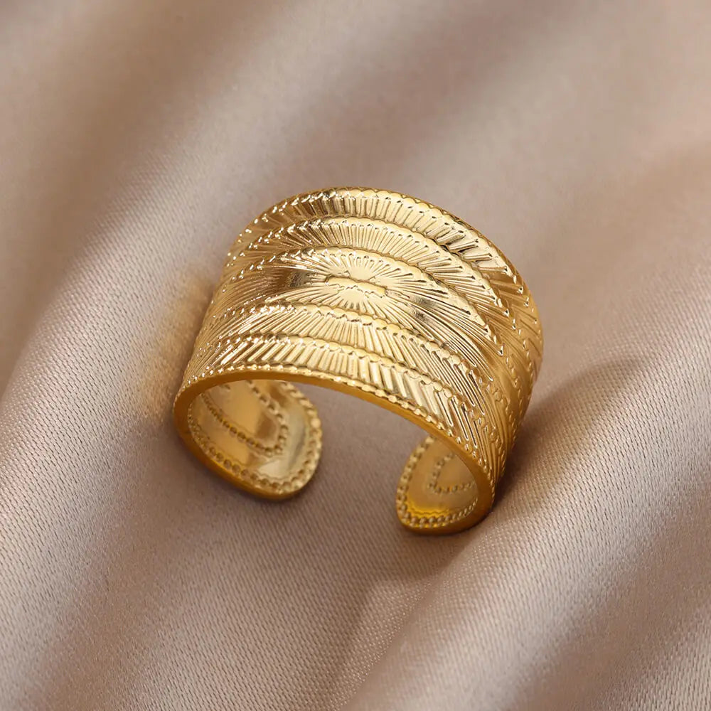 Edelstahlringe für Frauen 2024, Trend, neu in Goldfarbe, Ring für Damen, Hochzeitspaar, Schmuck, kostenloser Versand, Artikel anillos mujer