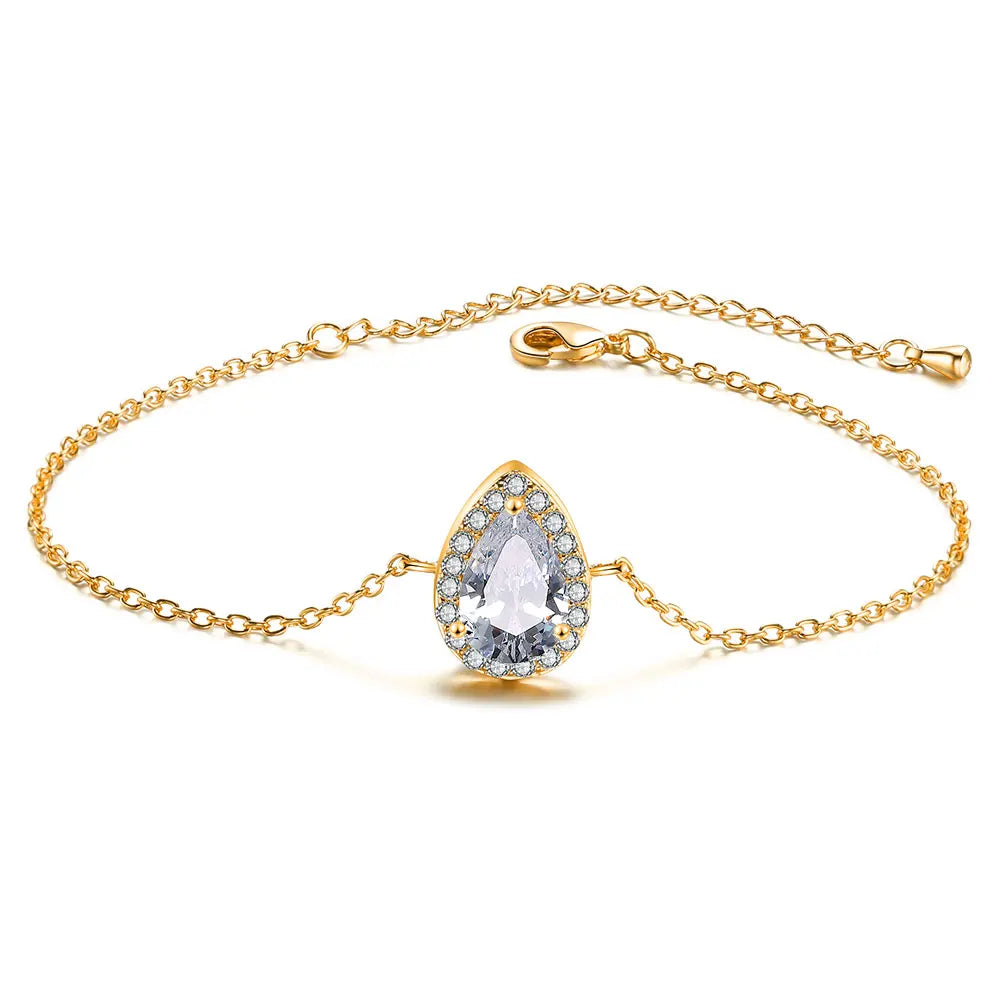 ZAKOL Klassisches Wassertropfen-Zirkonia-Hochzeitsschmuck-Set für Frauen, glänzender AAA-Kubikzirkon, Ohrringe, Halskette, Schmucksets, Geschenk