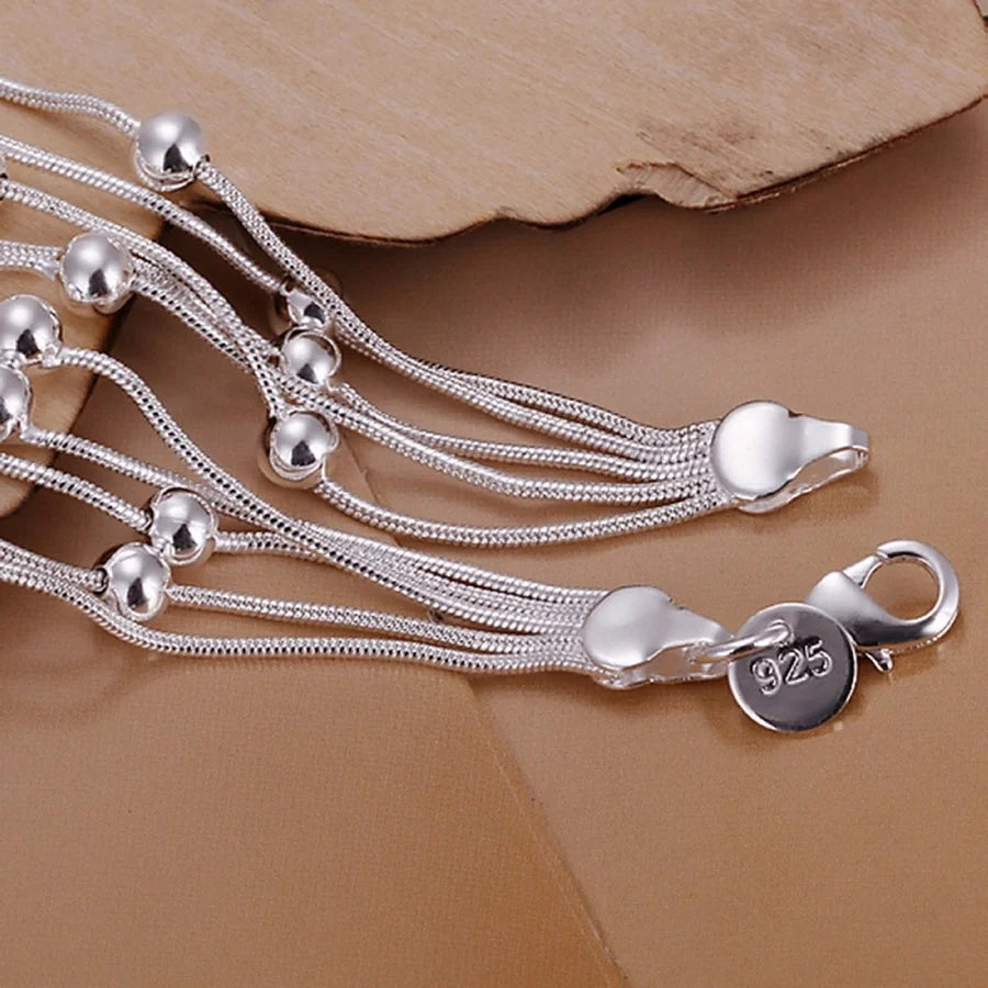 Heißer verkauf mode feines produkt 925 Sterling Silber Schmuck kette perlen Armbänder Für nette dame frauen geschenke H234