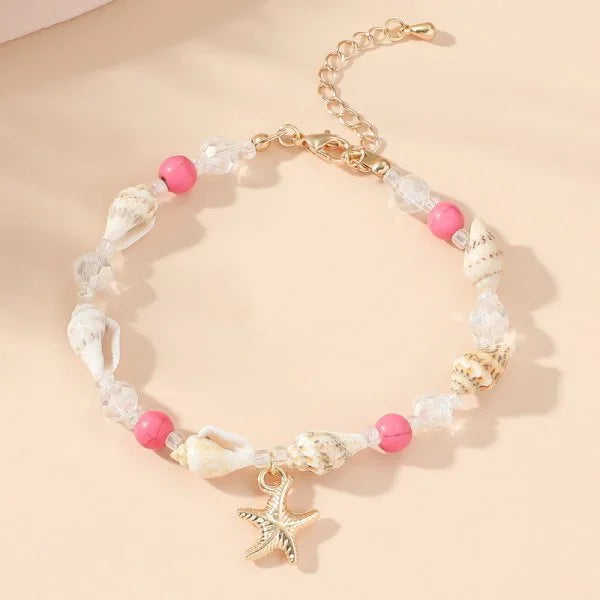 Bohemian Imitation Shell Perlen Armband Für Frauen Sea Star Schildkröte Gewebtes Seil Armband Handgemachte Freundschaft Strand Urlaub Schmuck