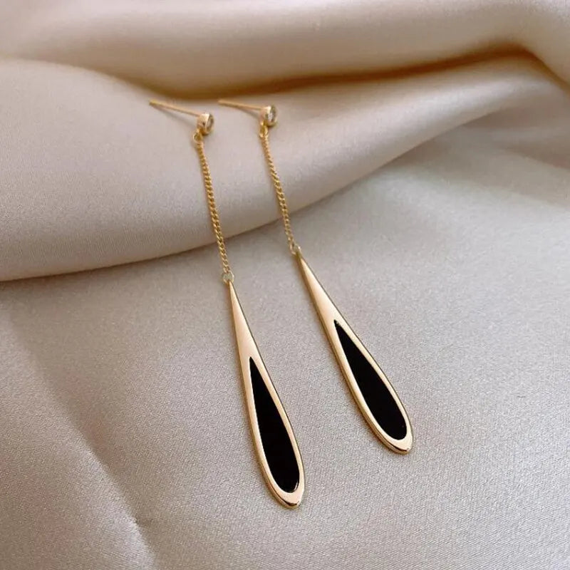 Einfache Geometrische Platz Tropfen Ohrring Für Frauen Koreanische Mode Gold-farbe Linie Lange Quaste Baumeln Ohrringe Partei Schmuck Geschenk