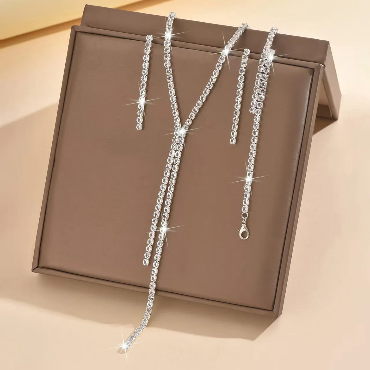 4-teiliges Damen-Set mit geometrischer Halskette, Ohrringen, Armband, Schmuckset, geeignet für Hochzeit, Party, Festival-Geschenke-8604
