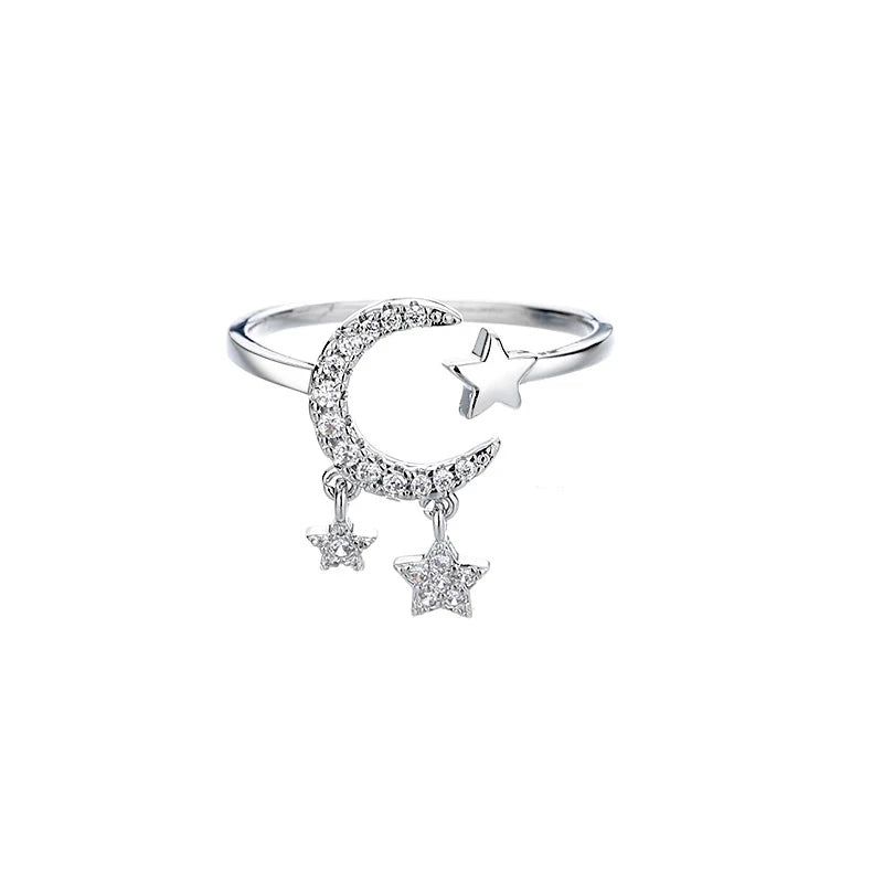VENTFILLE 925er Silber Mondquaste Öffnung Damenmode Ins Ring