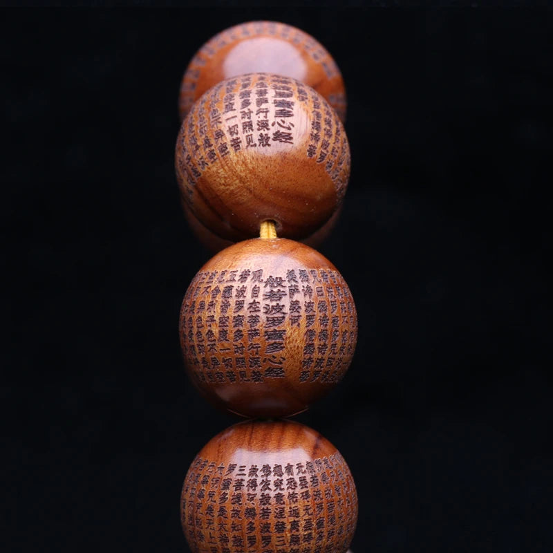 Tibetisch-buddhistisches Armband. 20 mm große Rosenkranzperlen aus massivem Holz für Herren