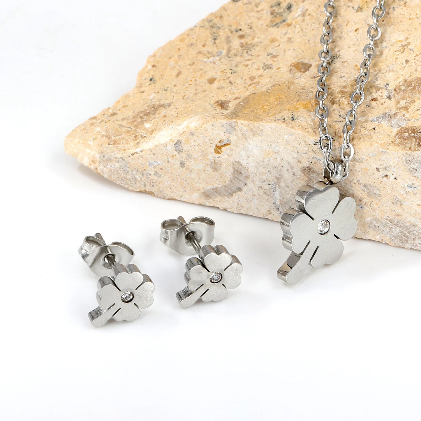 LUXUKISSKIDS Trendy Schmuck Set Edelstahl Silber/Gold Farbe Frau/Männer Großhandel Herz Anhänger Halskette Ohrringe Braut Sets